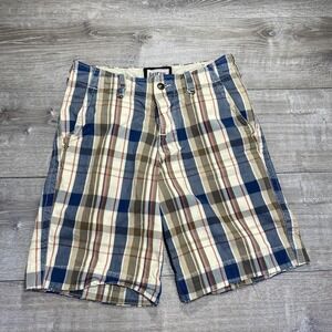 Ruehl No.925 Shorts Mens 30 Multicolor Plaid Chino Casual Flat Front Summer